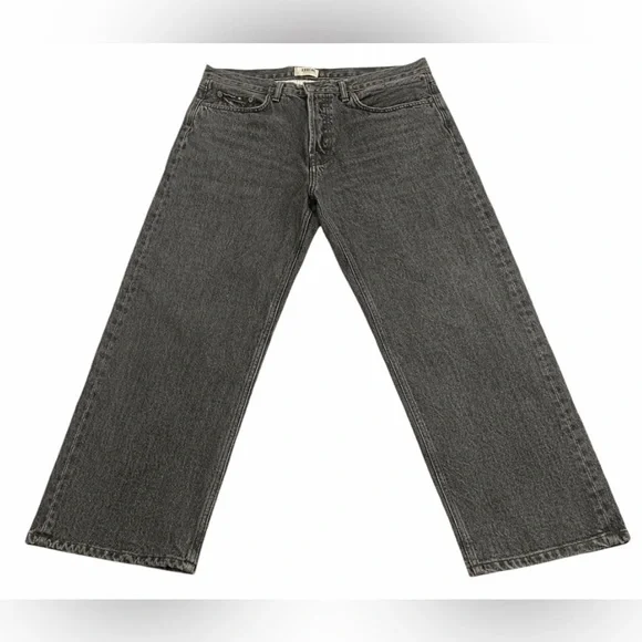 AGOLDE Lana Womens Sz 28 High Rise Straight Leg Jeans Lava Button Fly Frayed Hem - Picture 1 of 11